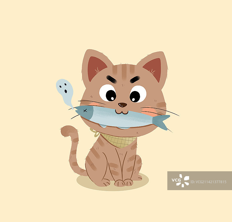 偷吃鱼的小猫咪图片素材