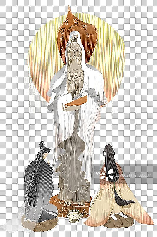 善男信女插画元素图片素材