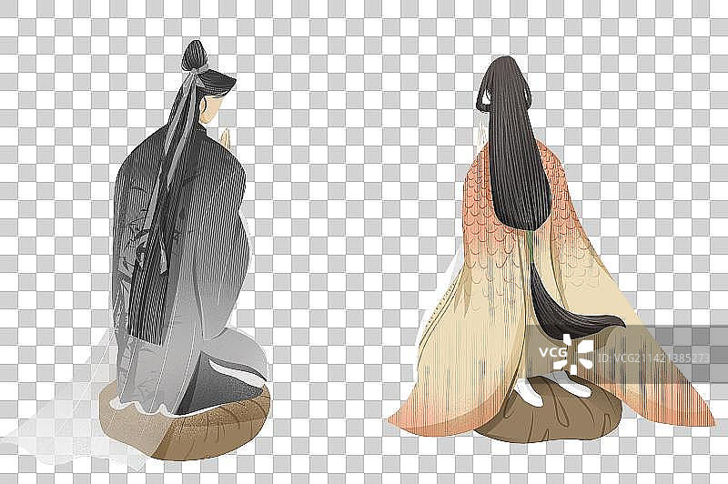 善男信女插画元素图片素材