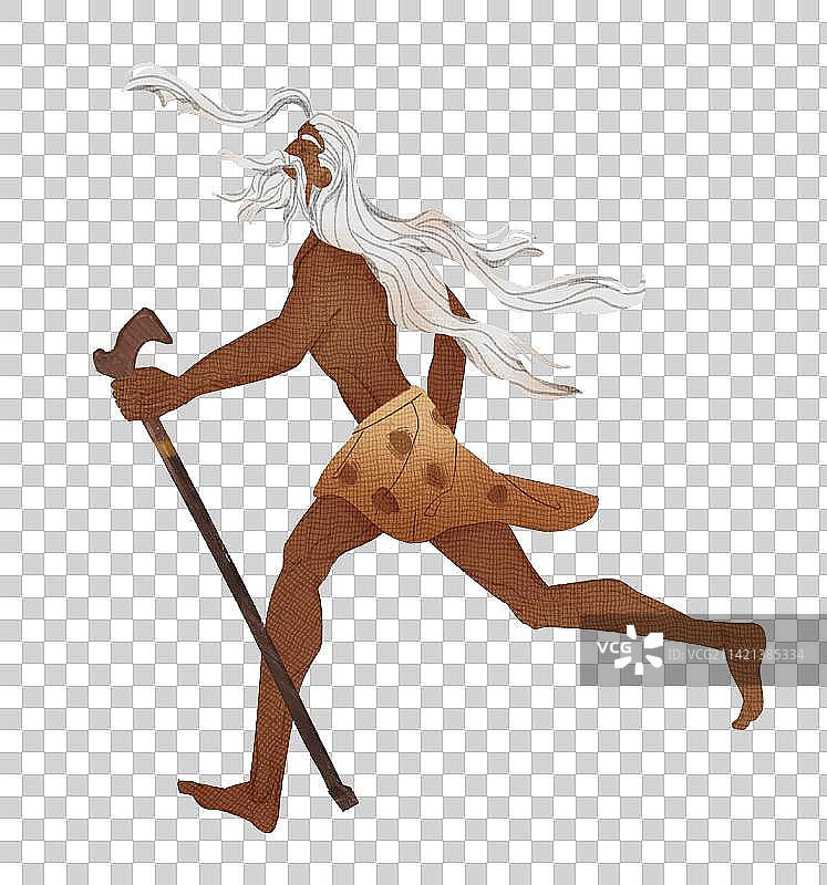 夸父插画元素图片素材