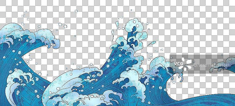 海浪插画元素图片素材