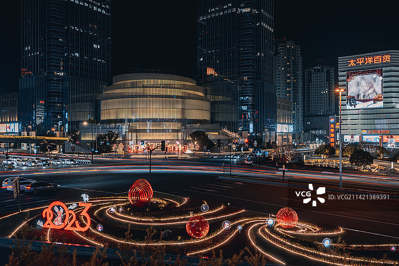 徐家汇车新春水马龙图片素材