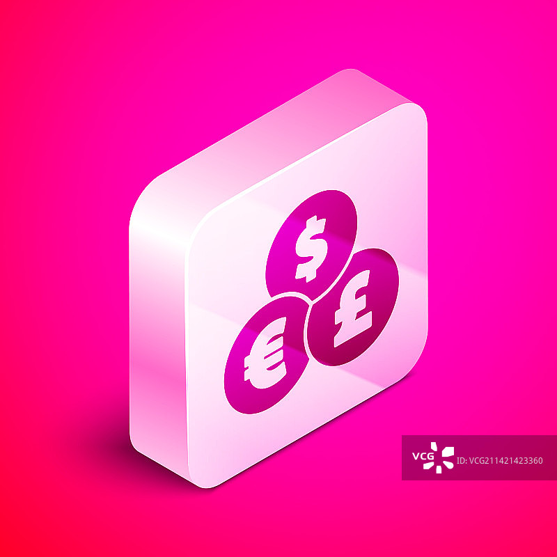 2.5D粉色背景货币兑换图标图片素材
