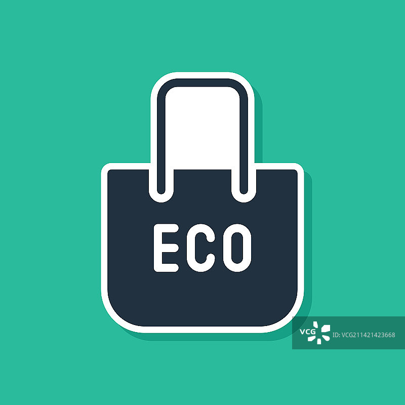 带有回收标志的蓝色纸质购物袋图片素材