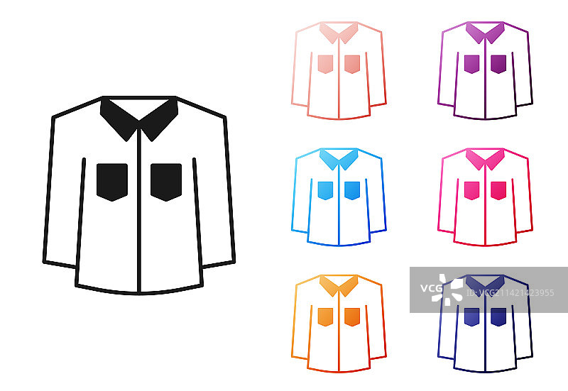 黑色衬衫图标（白色背景）图片素材