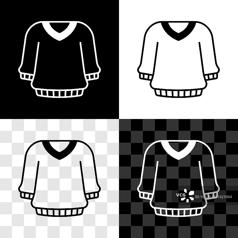 毛衣图标（黑白背景）图片素材
