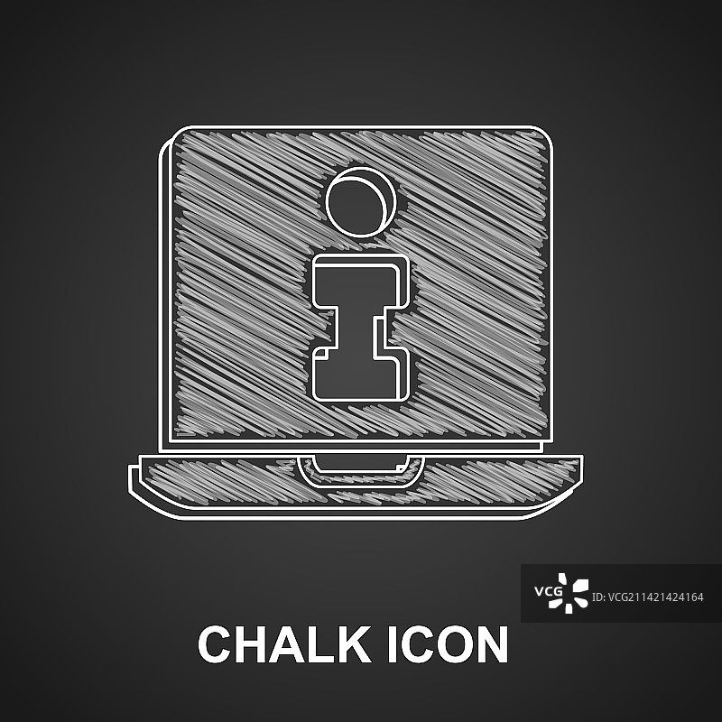 黑色背景上的粉笔信息图标图片素材