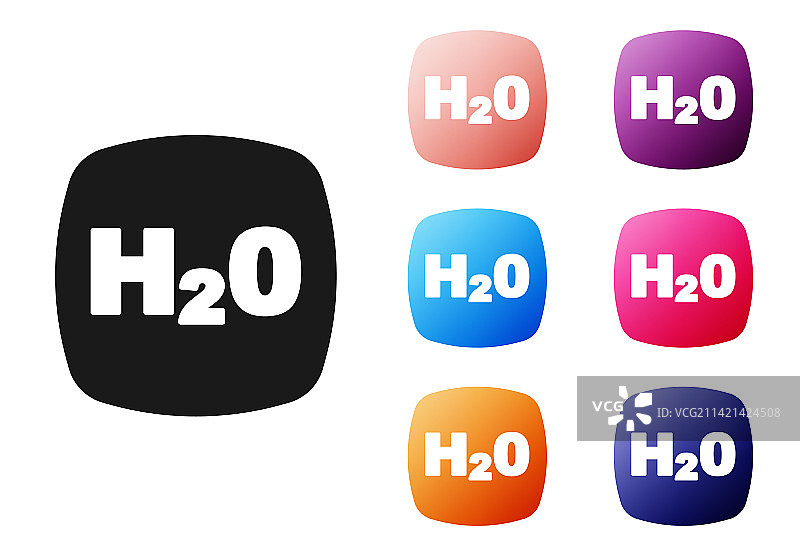 水滴H2O的黑色化学式图片素材