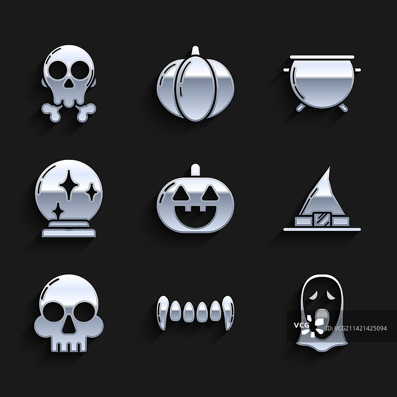 南瓜吸血鬼牙齿滑稽恐怖幽灵套装图片素材