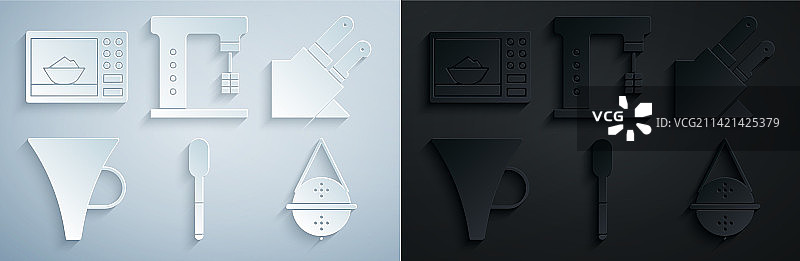 勺子刀漏斗或过滤球茶套装图片素材