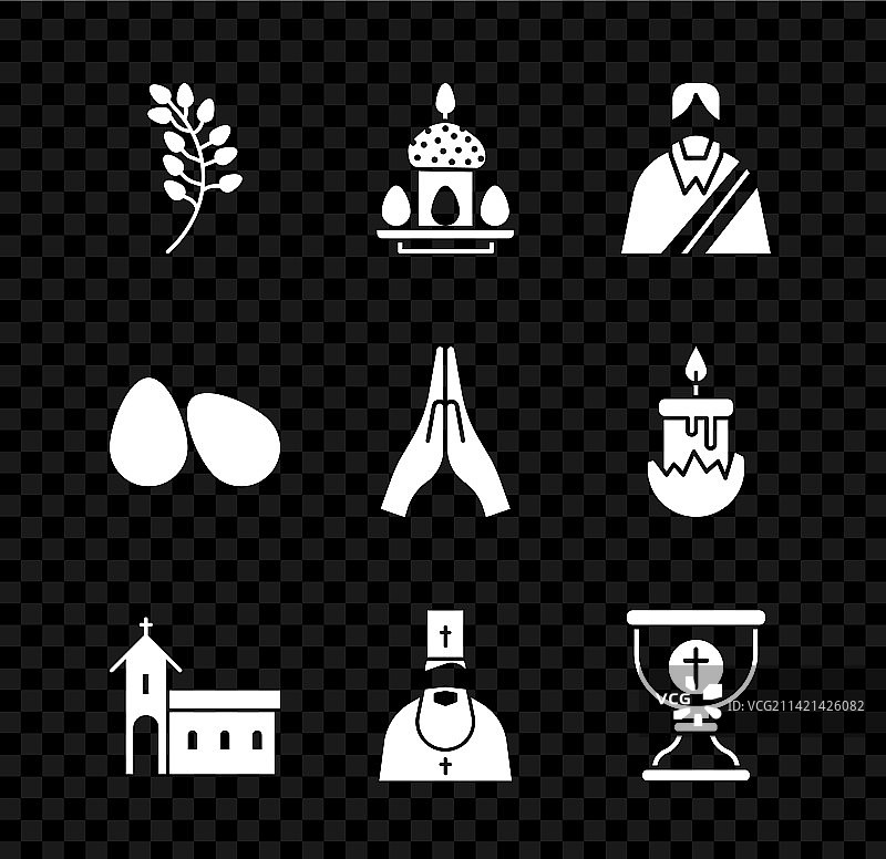 柳叶复活节蛋糕和彩蛋图片素材