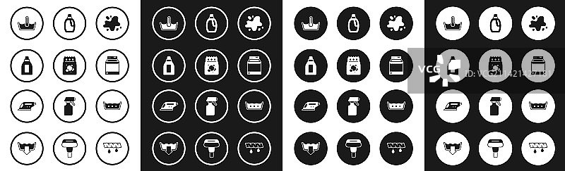 溢出的洗衣液和水瓶图片素材