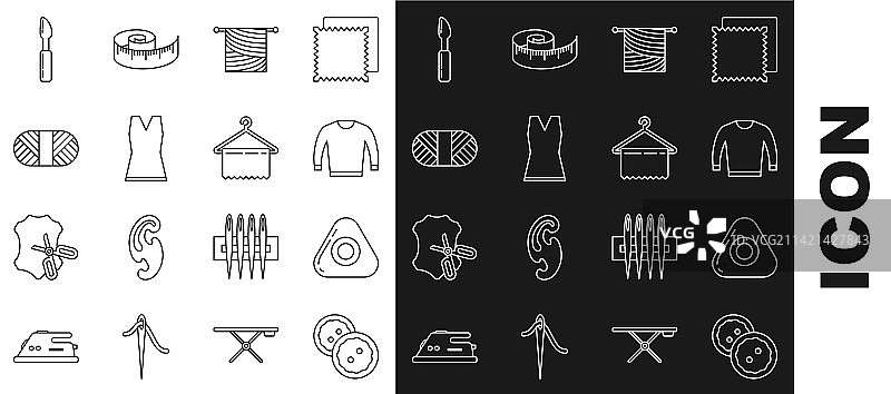 缝纫纽扣服装粉笔毛衣图片素材