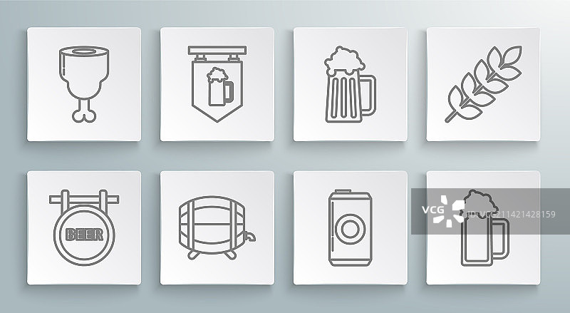 线条啤酒街道路牌图片素材