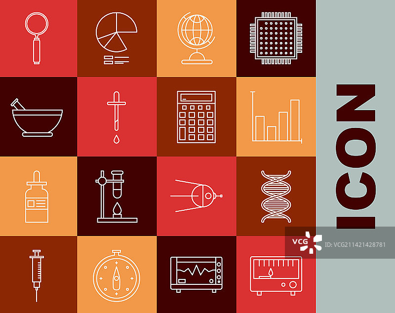 电气测量仪器DNA线条设计图片素材