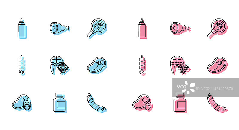 烤牛排火焰烧烤图片素材