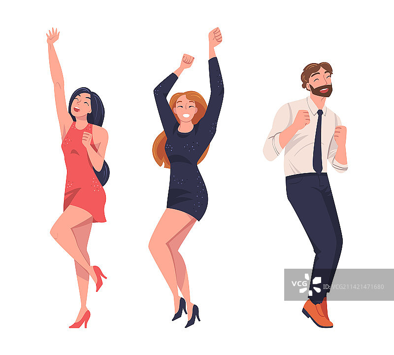 男女角色尖叫，感到快乐图片素材