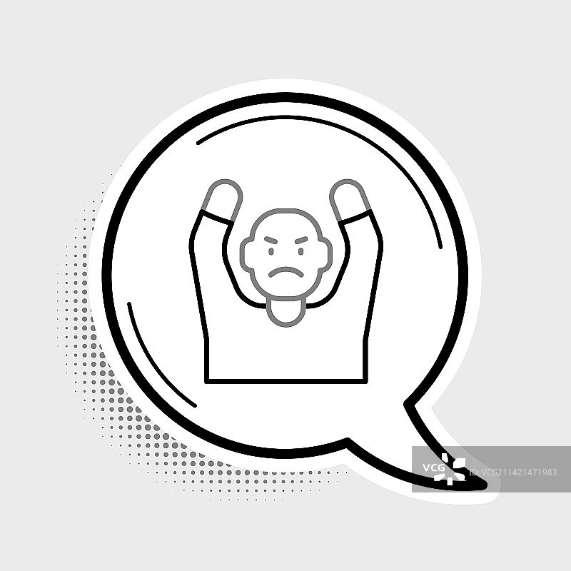 线条小偷举手投降图标图片素材