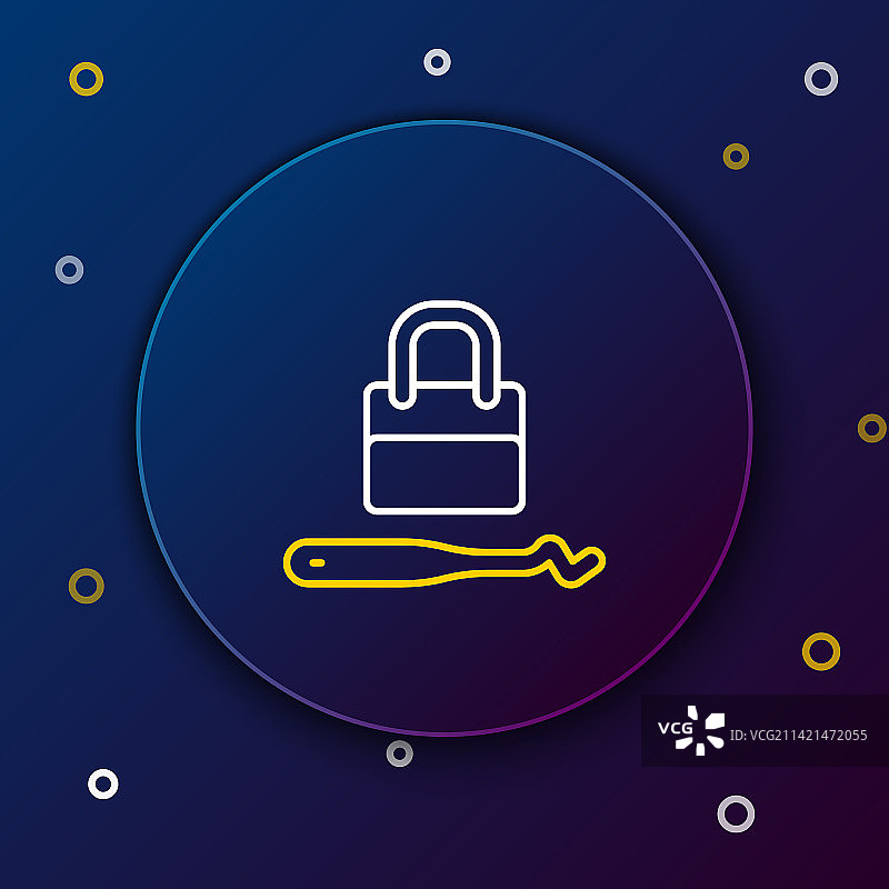 开锁工具或开锁别针线条图标图片素材