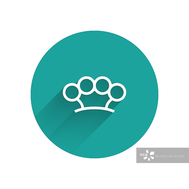 白色指节铜套图标，长阴影隔离图片素材