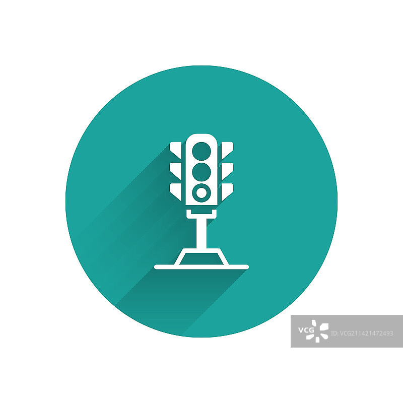 带长阴影的白色交通灯图标图片素材