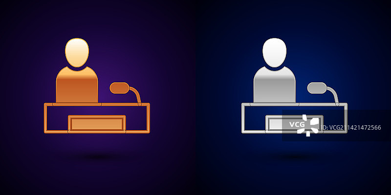 金色和银色电视报道图标图片素材