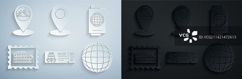 邮轮船票旅行护照图片素材