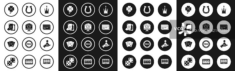 一套皇冠在线扑克桌游扑克牌图片素材