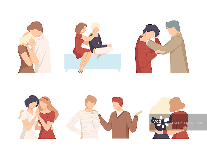 朋友或亲戚的安慰和关怀图片素材