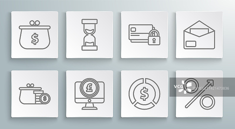 带硬币的钱包和旧沙漏图片素材