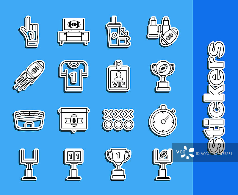 美式橄榄球门柱与橄榄球装备合集图片素材