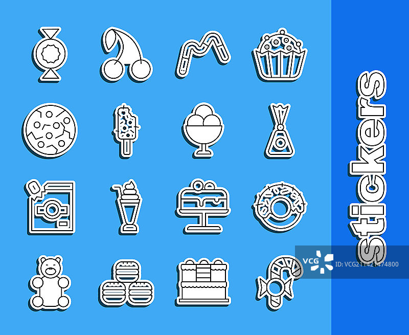 圣诞节糖果手杖、甜甜圈、果冻图片素材