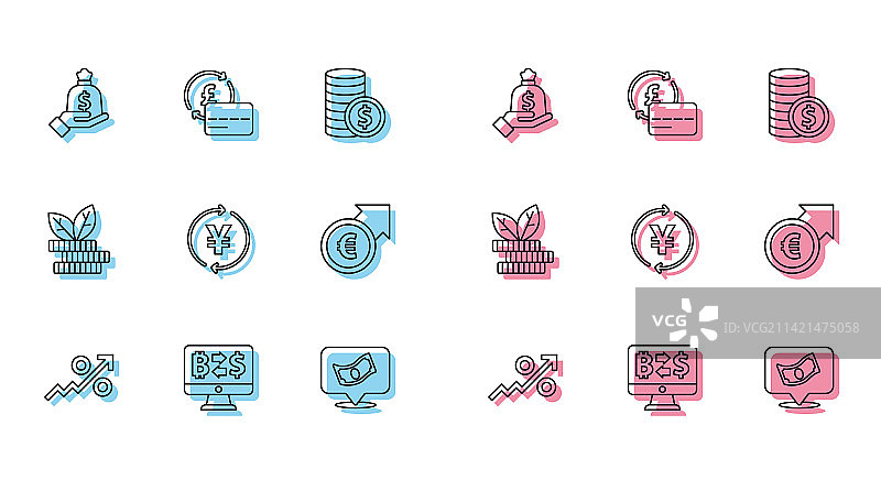 百分比向上箭头加密货币交易线条图片素材