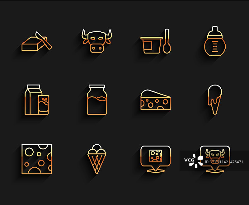 奶酪、华夫饼冰淇淋和黄油图片素材