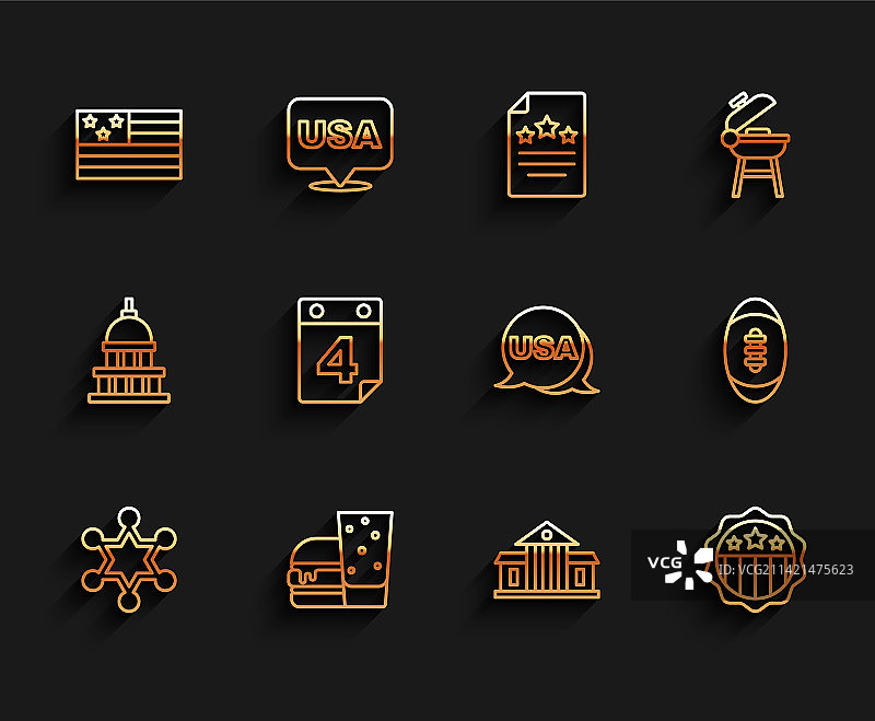 六十四卦、警长、汉堡美国国旗banner图片素材