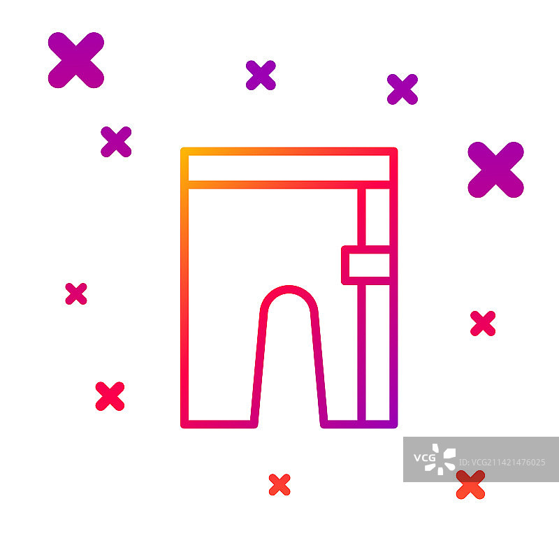 白色背景上的彩色线条骑行短裤图标图片素材