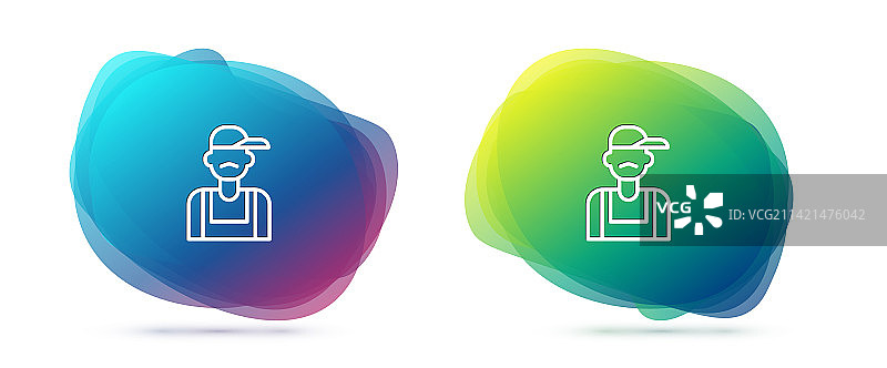 白色背景上的水管工图标线条图片素材