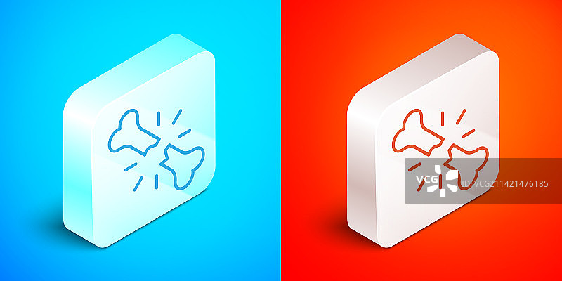 2.5D线条：人体骨折图标图片素材