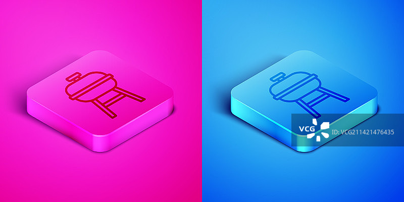 2.5D烧烤架线条图标图片素材