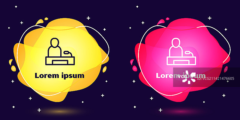 蓝色背景上的电视报道图标图片素材