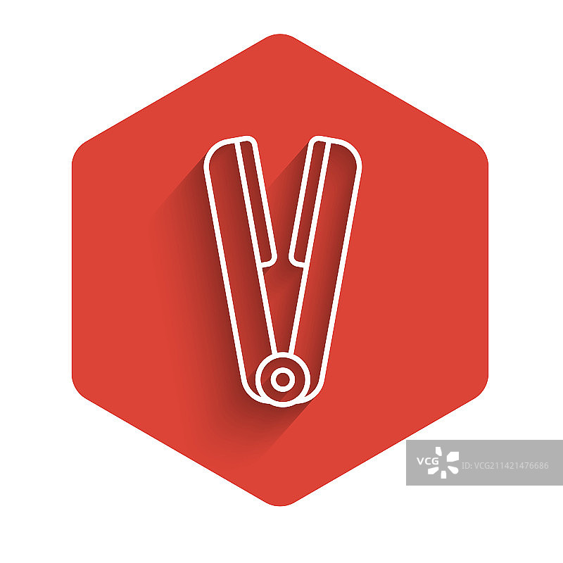 白色线条卷发棒图标图片素材