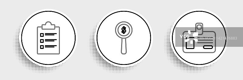 线条图案：带清单的写字板身份牌图片素材