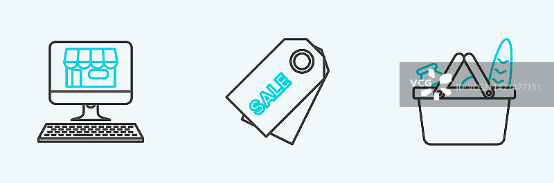 购物车和食品大楼图片素材