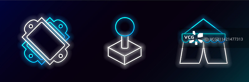 马戏团帐篷、门票和操纵杆图片素材