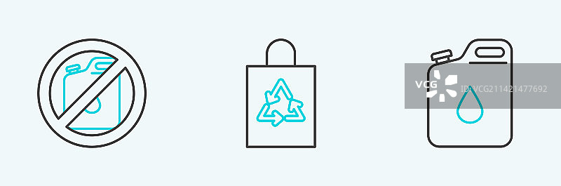 汽油罐线条图标合集：无油箱图片素材