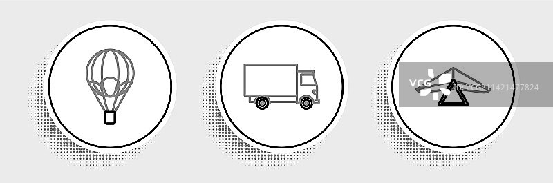 热气球滑翔伞运输图标图片素材