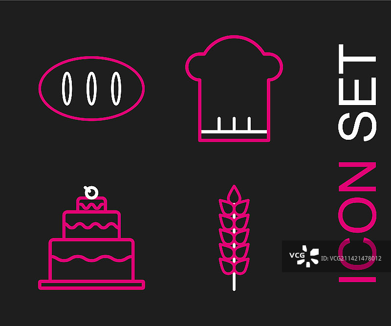 线条元素：谷物大米小麦玉米燕麦黑麦图片素材