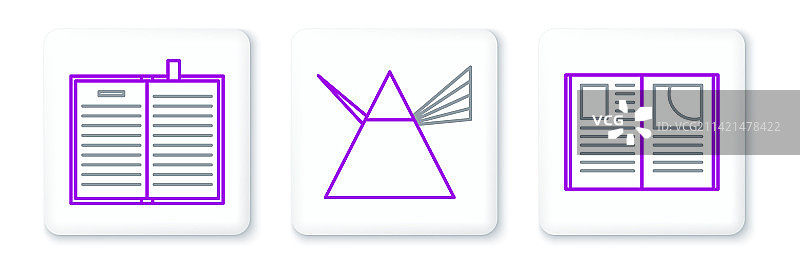 打开的书本与科学光线图标图片素材