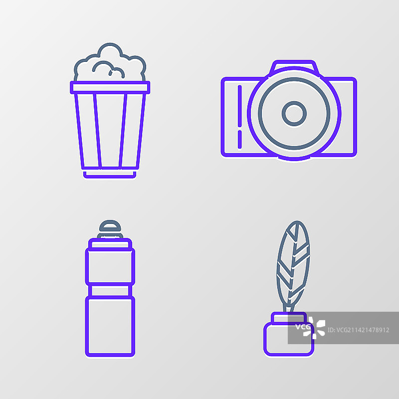 羽毛笔墨水瓶健身摇摇杯图片素材