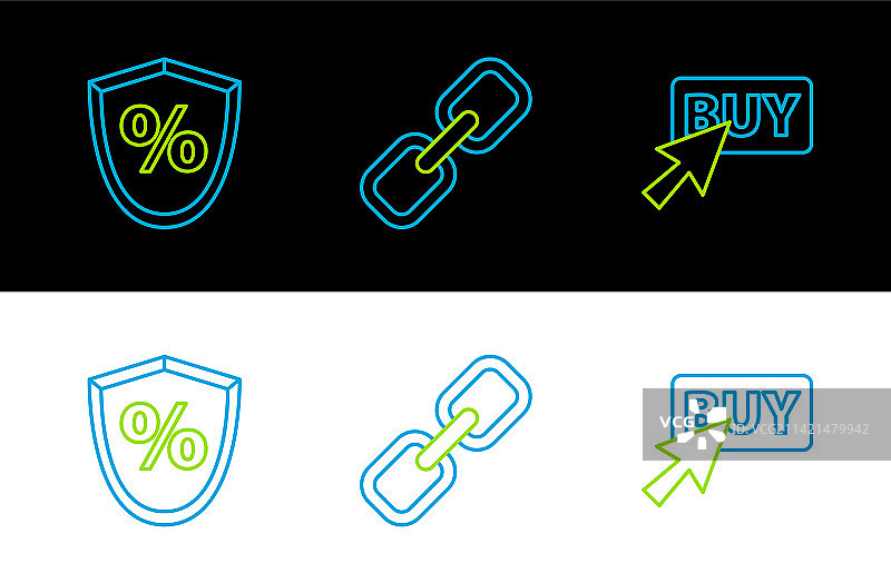 购买按钮、贷款百分比和链环图片素材